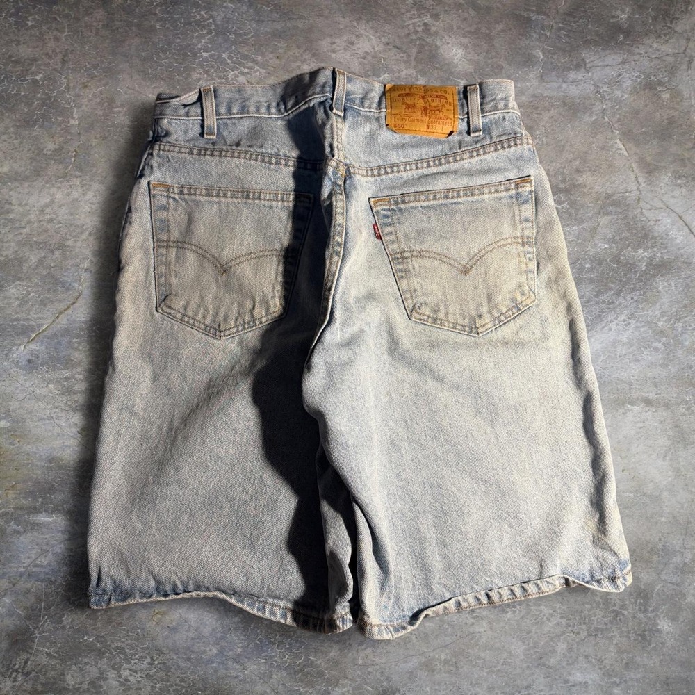 Levis 560 Loose Fit Denim Jorts Mens 33 Light Wash Baggy Y2K Shorts